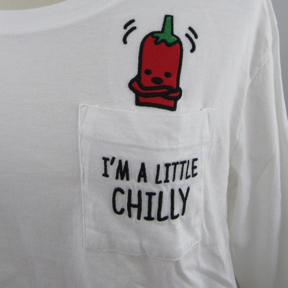 Love Peace & Lazy Days white red chile crop top